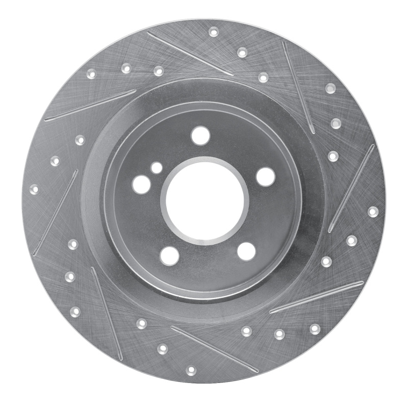Mercedes-Benz SLC300 Brake Rotor (1) - Rear Left - R1 Concepts - Drilled & Slotted - Silver - `12-`20
